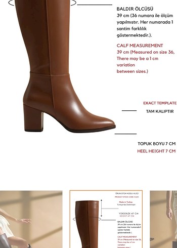 Kahverengi Deri Dizüstü Stiletto Çizme - Görsel 4