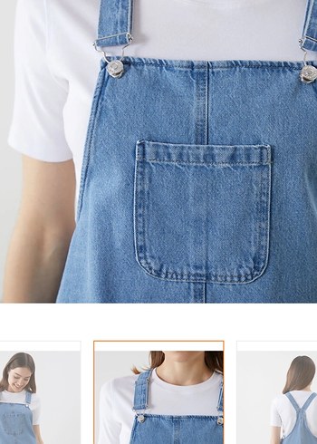 Mavi Midi Denim Elbise - Görsel 3