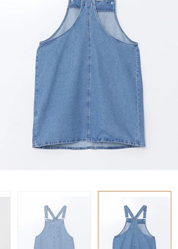 Mavi Midi Denim Elbise - Görsel 5