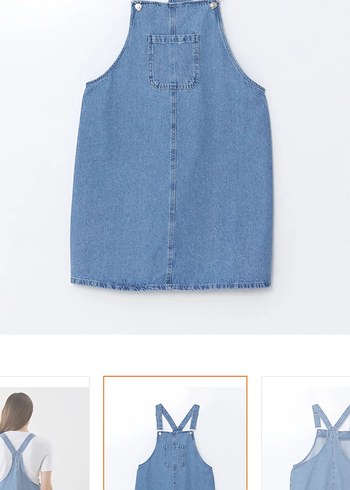 Mavi Midi Denim Elbise - Görsel 6