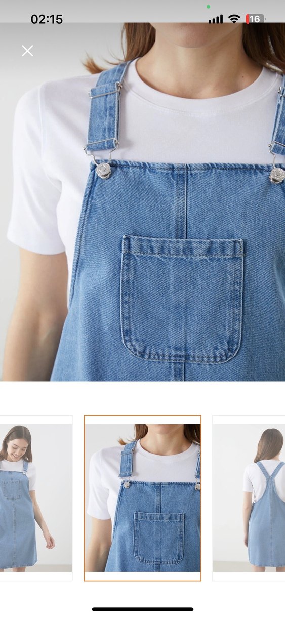 Mavi Midi Denim Elbise - Görsel 3