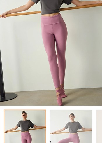 Pastel Pembe Normcore Kadın Tayt - Görsel 5