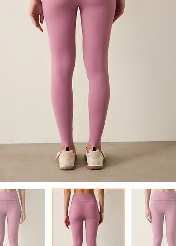 Pastel Pembe Normcore Kadın Tayt - Görsel 2