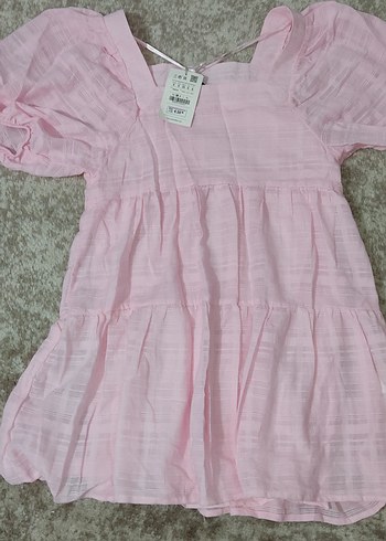 Pembe Keten Bohem Robalı Elbise