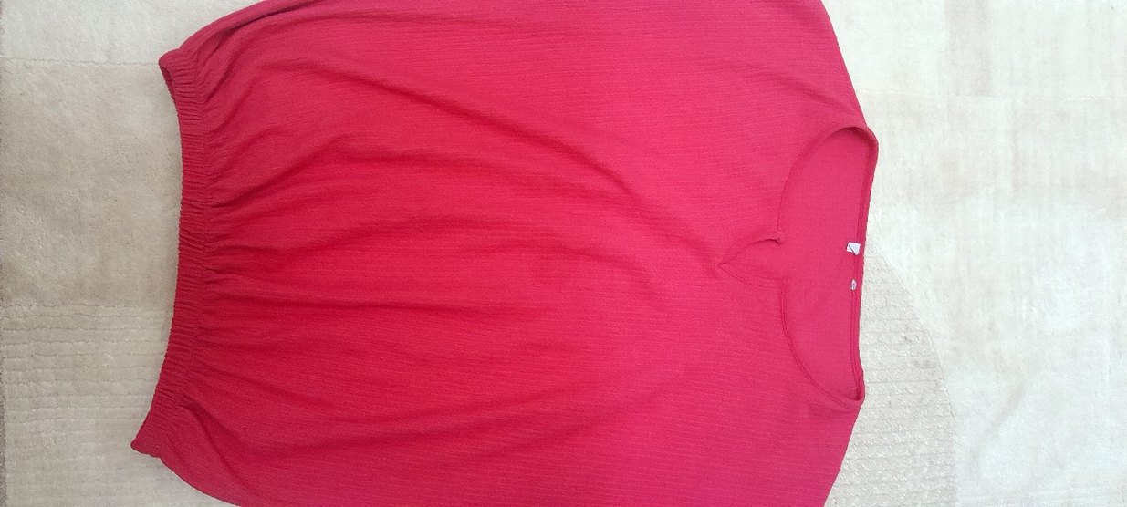 Kırmızı V Yaka Hamile Tişörtü - Görsel 2