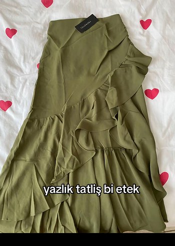 Volanlı Haki Uzun Etek