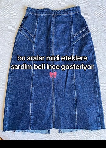 Nakışlı Düğmeli Bohem Kadın Kot Etek
