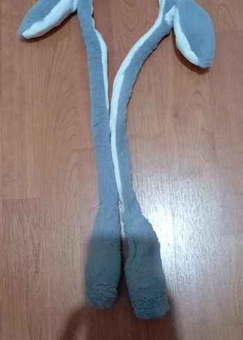 Gri Peluş Oyuncak Tavşan Kulakları