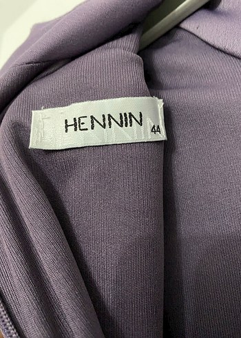 Uzun Kollu Mor Drapeli Abiye Elbise ACİL SATİLİK - Görsel 5