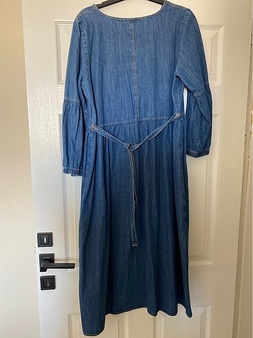 Mavi Kot midi boy  elbise hamilelik  acil satılık - Görsel 5