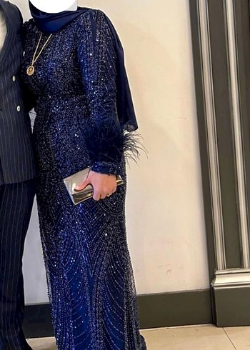 Lacivert Abiye elbise ACİL SATİLİK - Görsel 5