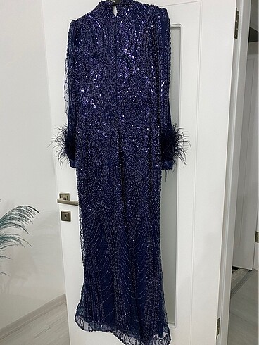 Lacivert Abiye elbise ACİL SATİLİK - Görsel 2