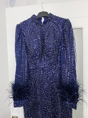 Lacivert Abiye elbise ACİL SATİLİK - Görsel 3