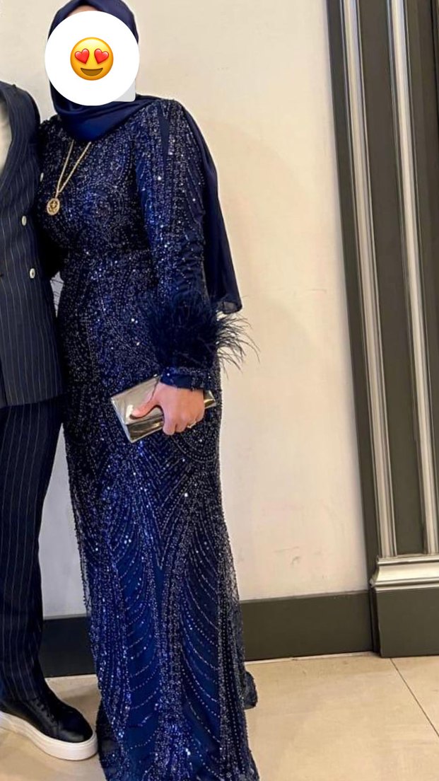 Lacivert Abiye elbise ACİL SATİLİK - Görsel 5