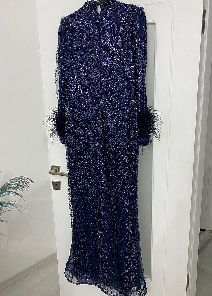 Lacivert Abiye elbise ACİL SATİLİK - Görsel 2