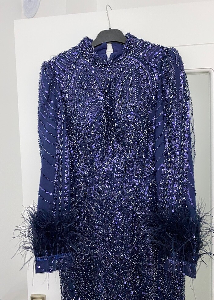 Lacivert Abiye elbise ACİL SATİLİK - Görsel 3