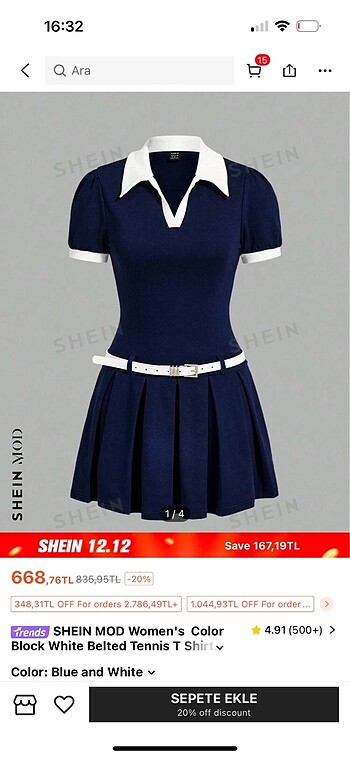 Sheinside shein kolej elbise