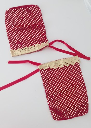 Parlak Kırmızı Pullu Kına Örtüsü ve Eldiveni - Görsel 7