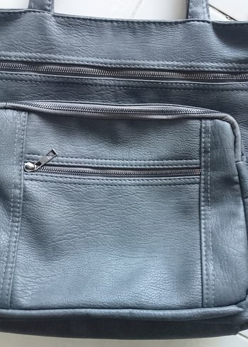 Gri Deri Kadın Omuz Çantası - Görsel 3