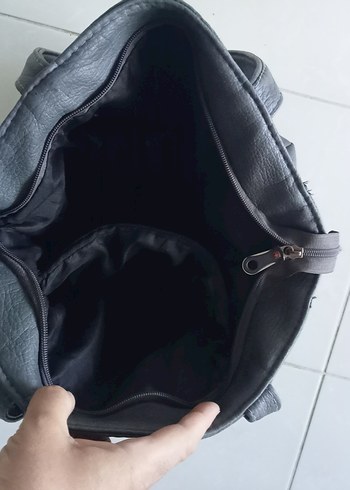 Gri Deri Kadın Omuz Çantası - Görsel 6