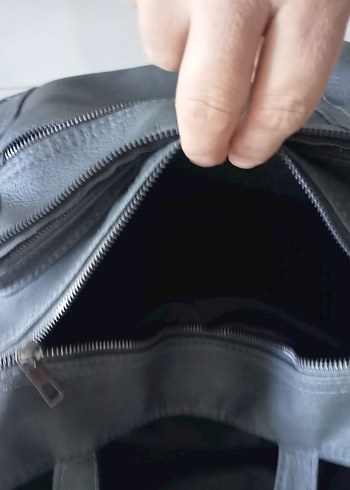 Gri Deri Kadın Omuz Çantası - Görsel 5