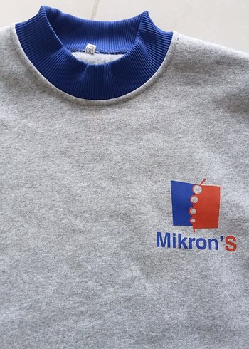 Gri Erkek Sweatshirt, Bisiklet Yaka, Baskılı - Görsel 3