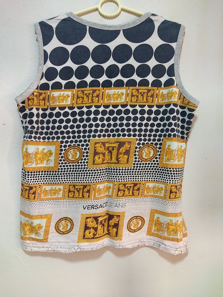 kadın kısa kollu desenli atlet tarzı tişört - Görsel 2