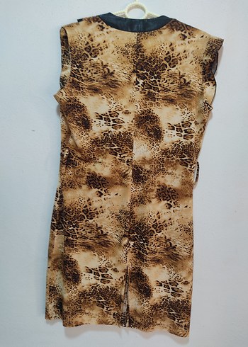 Kahverengi Yılan Desenli Kolsuz gecelik - Görsel 3