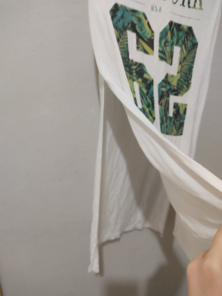 Beyaz Baskılı Pamuklu Kadın Tişört - Görsel 3