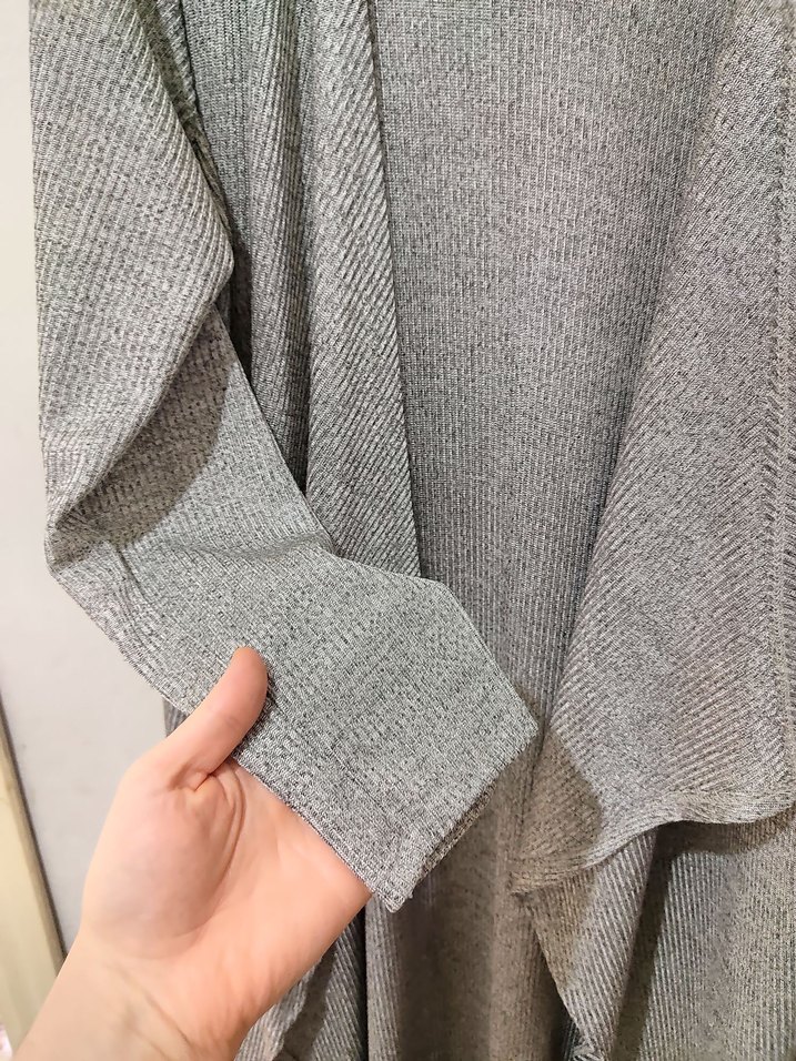 Gri Uzun Kadın Hırka - Görsel 3