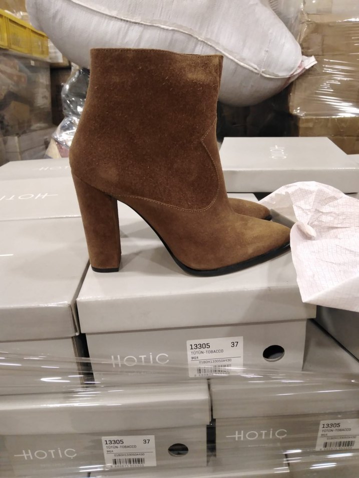 Fermuarlı Kadın Topuklu Süet Bot, Kahverengi - Görsel 2