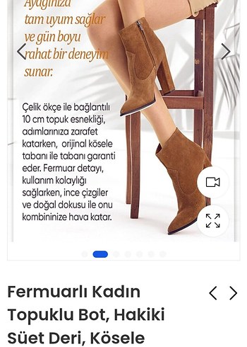 Kahverengi Süet Stiletto Topuklu Bot - Görsel 3