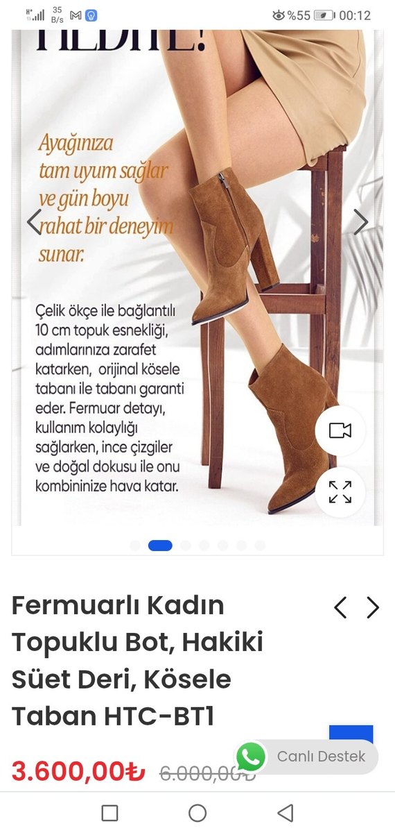 Kahverengi Süet Stiletto Topuklu Bot - Görsel 3