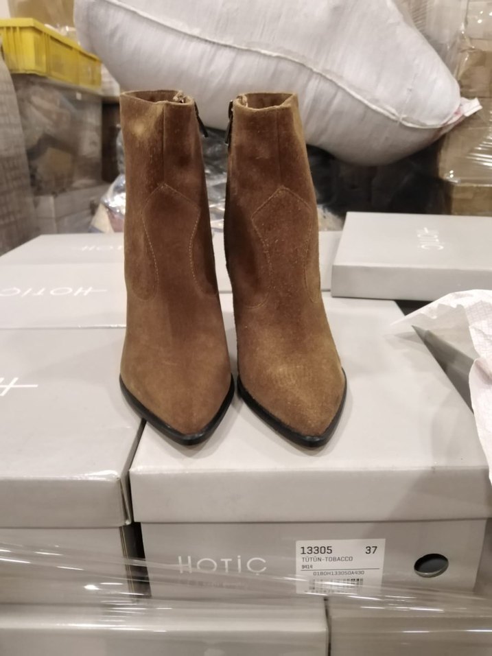 Kahverengi Süet Stiletto Topuklu Bot - Görsel 2