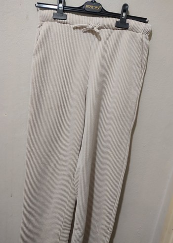 Bej Kadın Keten Pilili Pantolon - Görsel 2