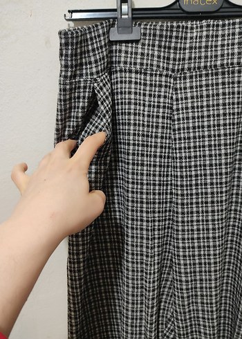 Gri Kadın Pilili Kumaş Pantolon - Görsel 2