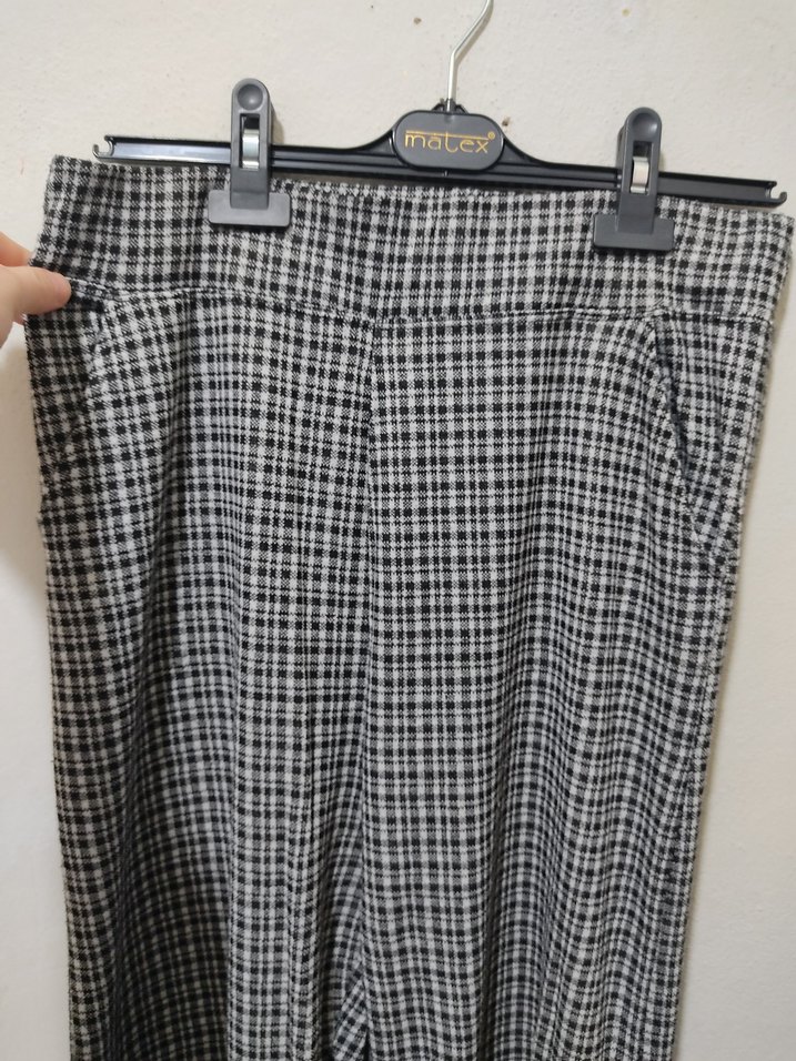 Gri Kadın Pilili Kumaş Pantolon - Görsel 3