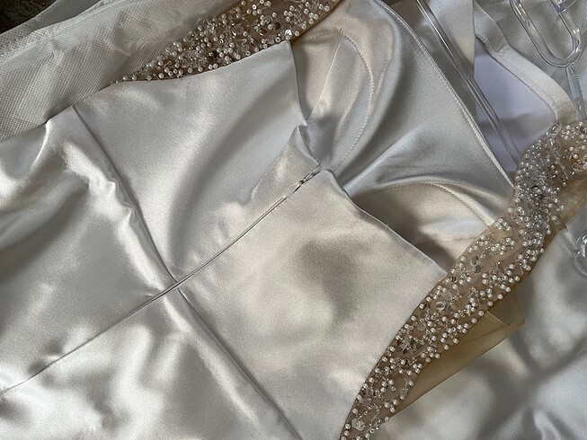 Gelinlik. Özel dikim. Eteği iki şekilde kulanılıyor. - Görsel 7