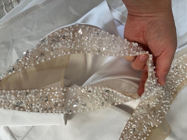 Gelinlik. Özel dikim. Eteği iki şekilde kulanılıyor. - Görsel 8