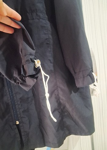 Uzun Kollu Fermuarlı Kadın Ceket - Lacivert - Görsel 2