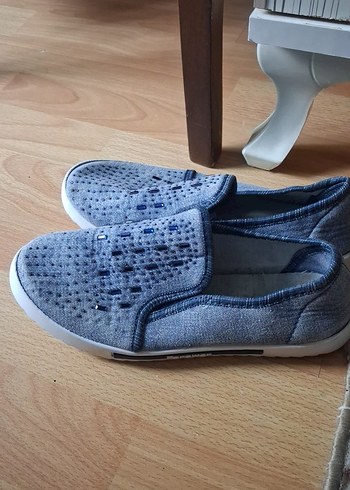 Gri Kot Kumaşlı Kadın Günlük Ayakkabı - Görsel 2