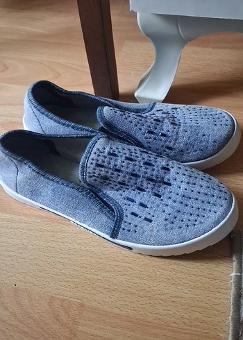 Gri Kot Kumaşlı Kadın Günlük Ayakkabı - Görsel 3