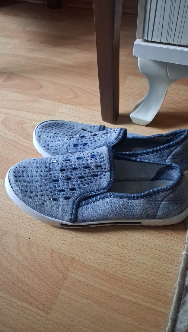 Gri Kot Kumaşlı Kadın Günlük Ayakkabı - Görsel 2