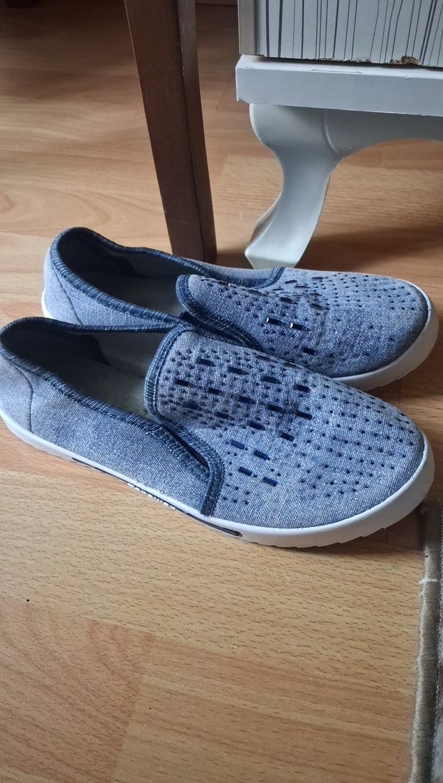 Gri Kot Kumaşlı Kadın Günlük Ayakkabı - Görsel 3