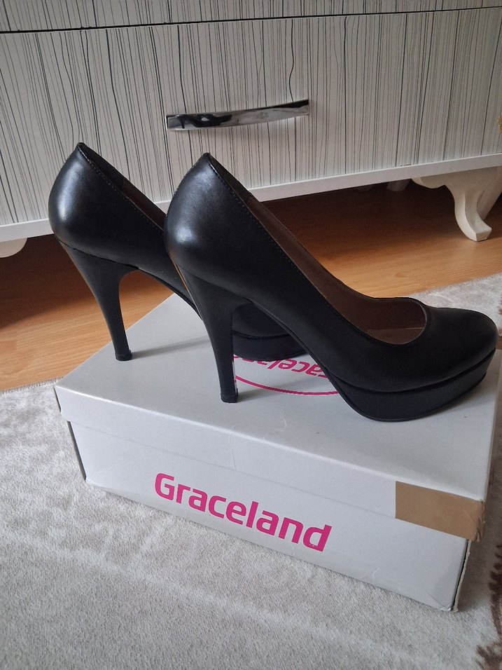 Graceland Siyah Stiletto Topuklu Kadın Ayakkabı - Görsel 5