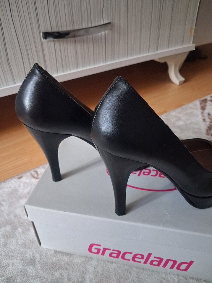 Graceland Siyah Stiletto Topuklu Kadın Ayakkabı - Görsel 2