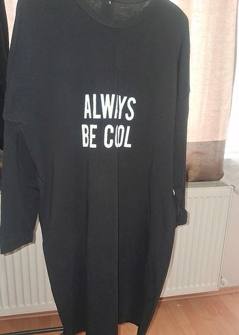 Siyah ve pembe Baskılı tunik - Görsel 3