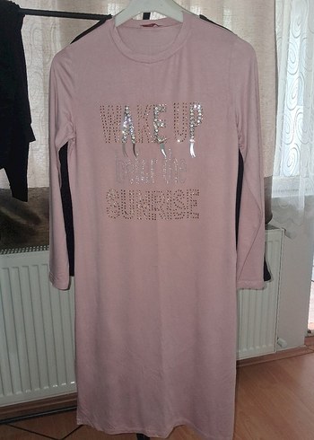 Siyah ve pembe Baskılı tunik - Görsel 2