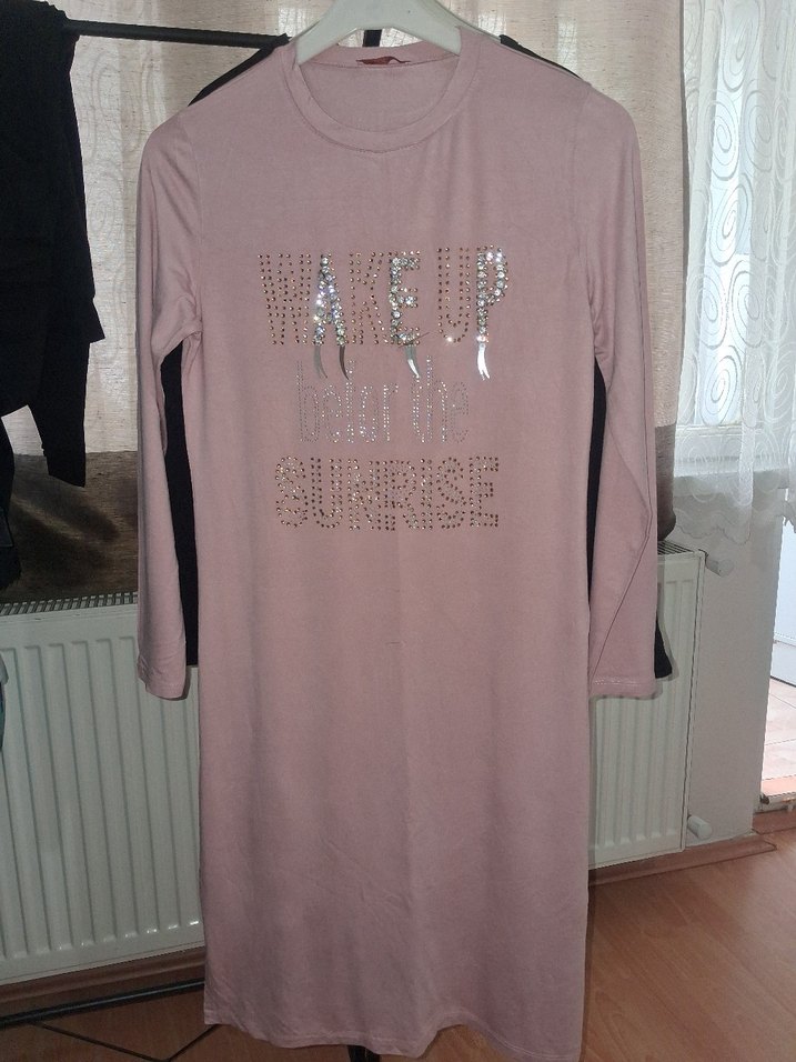 Siyah ve pembe Baskılı tunik - Görsel 2