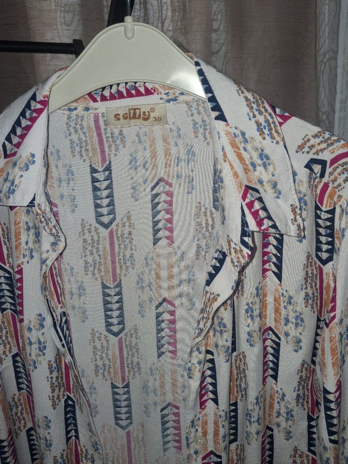 Bohem Stil Çok Renkli Uzun Tunik gömlek - Görsel 3